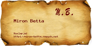 Miron Betta névjegykártya